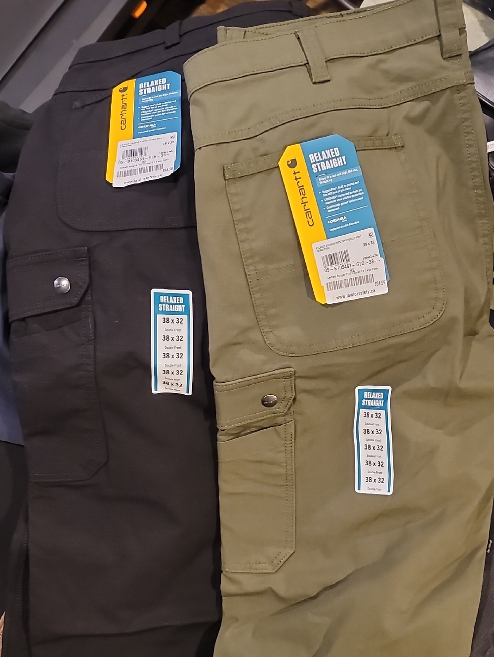 Carhartt Relaxed Straight Work Pants in Black and Olive